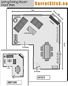 Living Room Floor Plan redesigned by interior designer